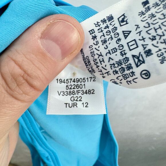 Lands End High Waisted Bikini Swim Bottoms Size 12 Turquoise Chlorine Resistant - Picture 6 of 9